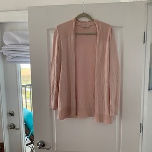 Loft Pink open lightweight cardigan sweater